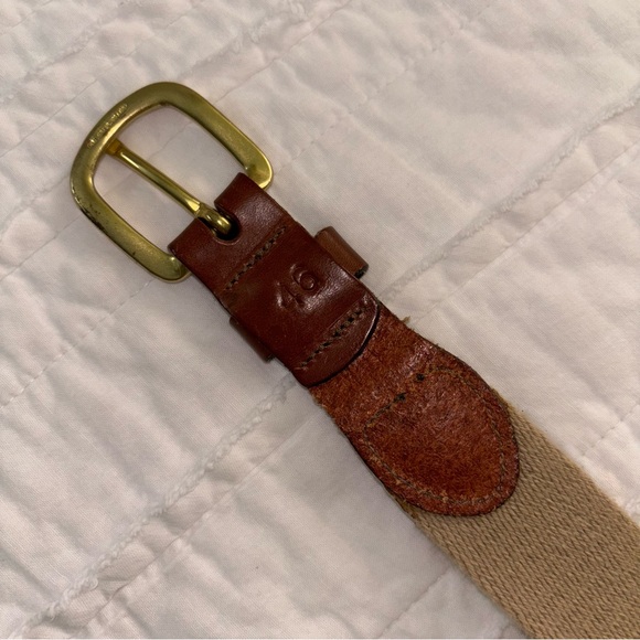 The Leather Man embroidered Golf Theme Twill Canvas Men’s 46 belt brass buckle - Picture 3 of 6